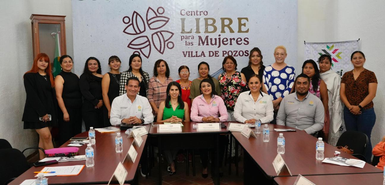 VILLA DE POZOS Y SEMUJERES FORMALIZAN CREACIÓN DEL CENTRO LIBRE PARA MUJERES EN EL MUNICIPIO