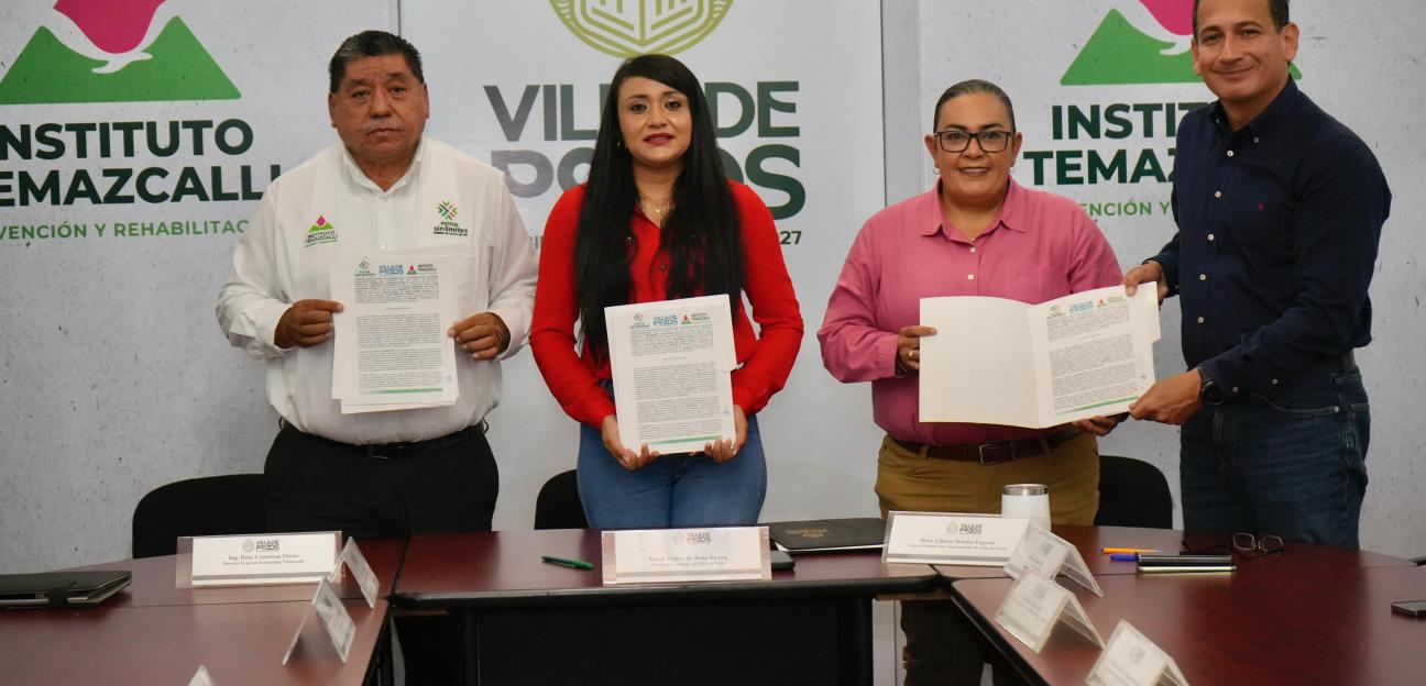 VILLA DE POZOS E INSTITUTO TEMAZCALLI FIRMAN CONVENIO PARA BIENESTAR DE TRABAJADORES