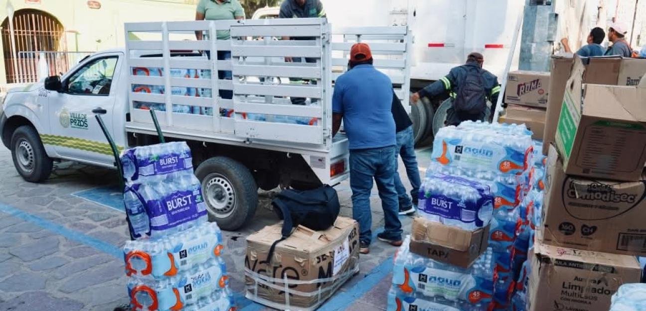 VILLA DE POZOS ENVÍA VÍVERES RECOLECTADOS A LA HUASTECA