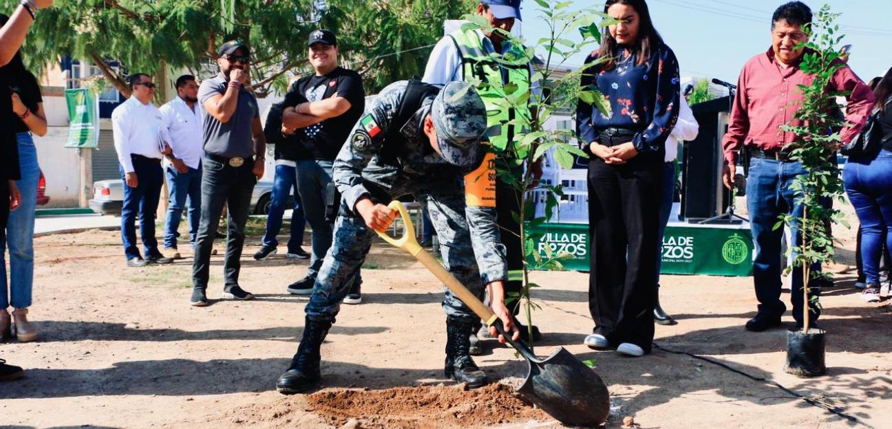 VILLA DE POZOS RESCATA ÁREAS VERDES CON JORNADA DE REFORESTACIÓN