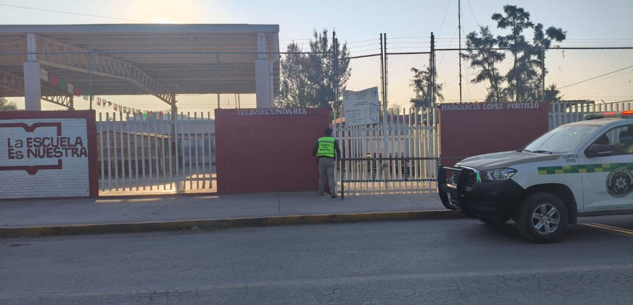 REFUERZA GUARDIA CIVIL MUNICIPAL VIGILANCIA EN PLANTELES EDUCATIVOS