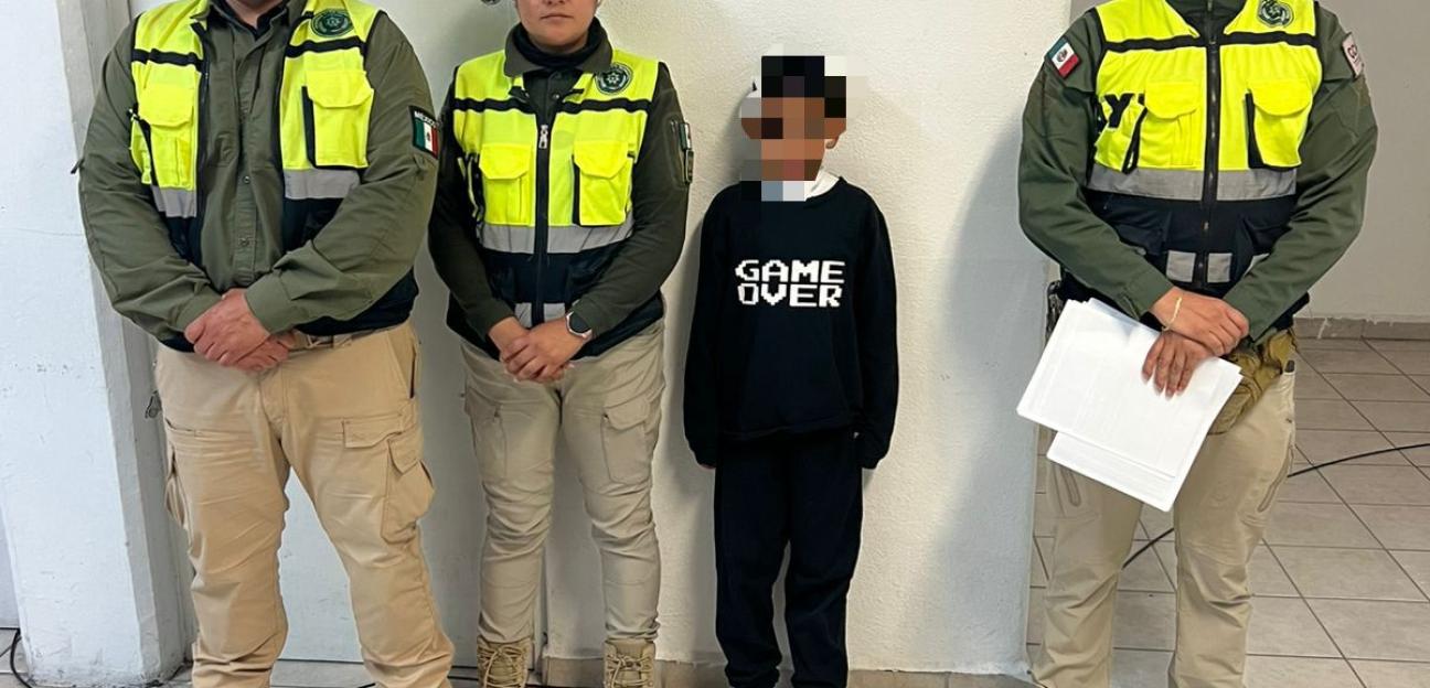 GUARDIA CIVIL DE VILLA DE POZOS RESGUARDA A MENOR CON REPORTE DE BÚSQUEDA