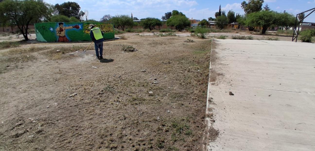 RESCATAN ESPACIO DEPORTIVO EN EL JAGÜEY EN VILLA DE POZOS