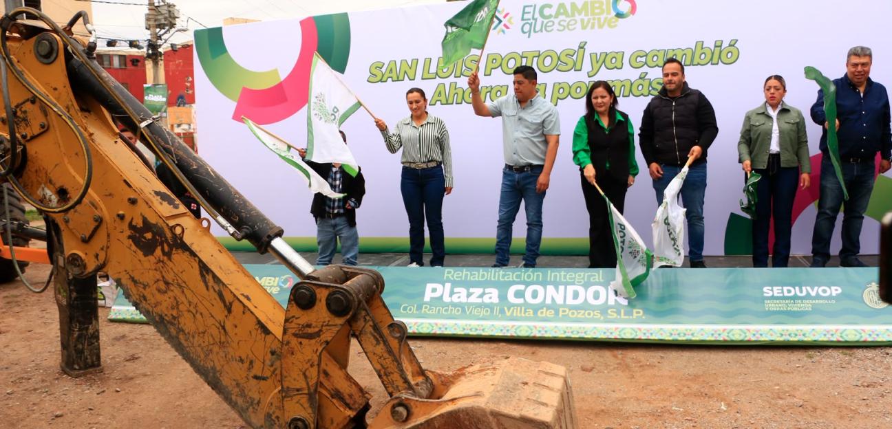 VILLA DE POZOS AVANZA CON LA REHABILITACIÓN INTEGRAL DE LA PLAZA CÓNDOR