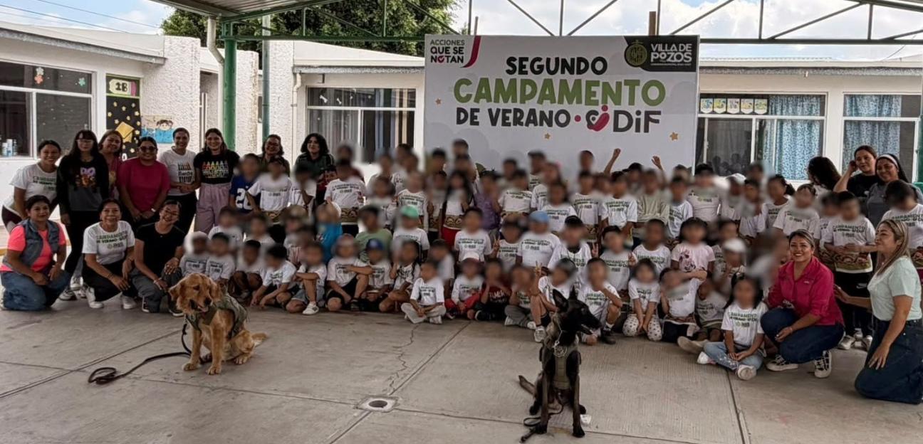 INFANCIAS DE VILLA DE POZOS CONOCEN EL TRABAJO DEL GRUPO CANINO K9 DE SAN LUIS POTOSÍ