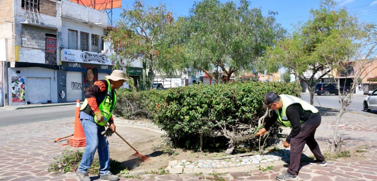 CON CUADRILLAS, VILLA DE POZOS CONTINÚA CON LA LIMPIEZA EN SUS AVENIDAS PRINICIPALES